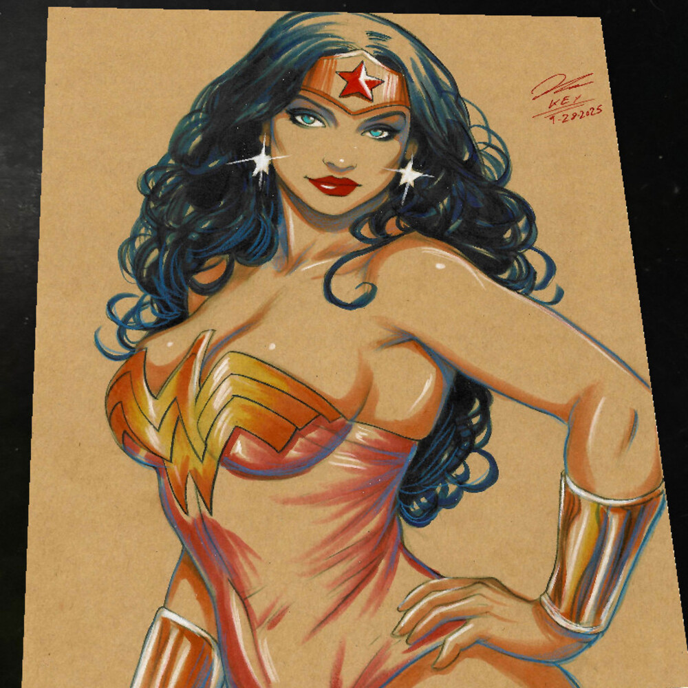 Wonder Woman Art Print Signed 8.5x11 | Art by Keyeske